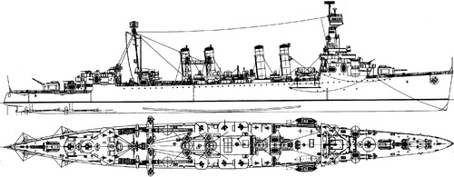 USS CL-9 Richmond 1945 (Light Cruiser)
