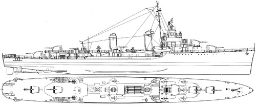 USS DD-710 Gearing [Destroyer) (1942)