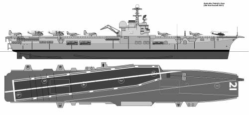 HMAS Melbourne R21 profile and plan