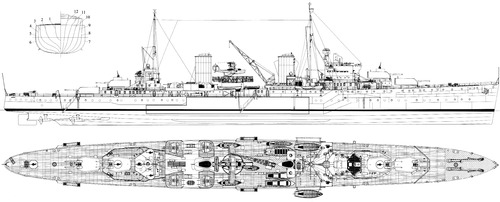 HMAS Perth D29 (ex HMS Amphion Light Cruiser) (1942)