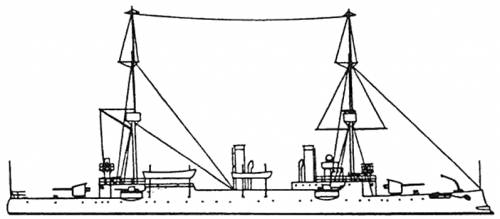 HDMS Gejser (Cruiser) - Denmark (1892)