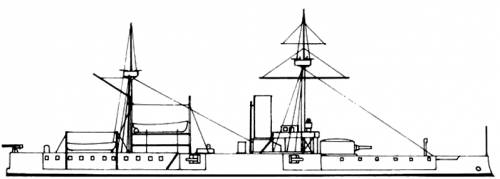 HDMS Helgoland (Battleship) - Denmark (1879)