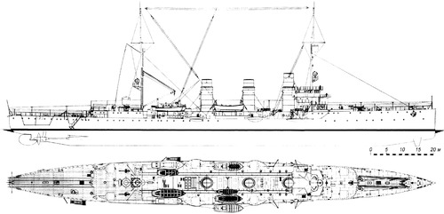 RN Bari (ex SMS Pillau Light Cruiser) (1924)