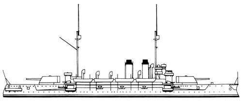 Hr De Zeven Provincien (Coastal defence ship) - Netherlands (1910)