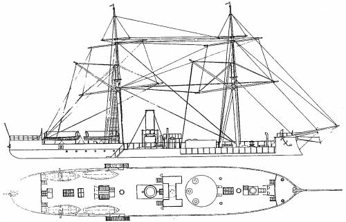 Peru - Huascar (Ironclad Turret Ship) (1866)