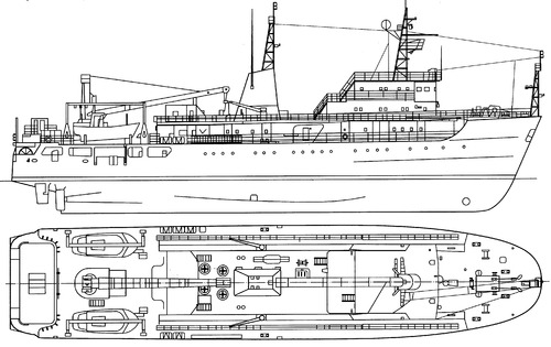 USSR Project 130 Bereza class Degaussing Ship