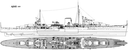 HMS Ajax 22 (Light Cruiser) (1939)