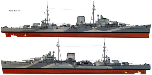 HMS Ajax 22 (Light Cruiser) (1943)