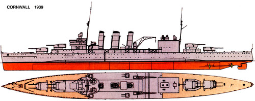 HMS Cornwall 56 (Heavy Cruiser) (1939)