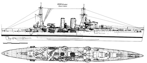 HMS Exeter 68 (Heavy Cruiser) (1942)
