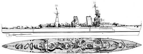 HMS Frobisher D24 (Heavy Cruiser) (1944)