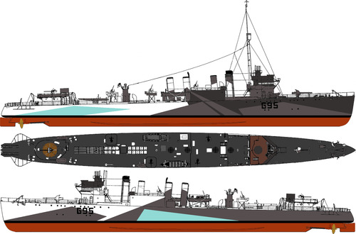 HMS Montgomery G95 (e USS DD-75 Wickes Destroyer) (1943)
