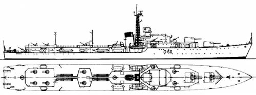 HMS Sluys D60 (Destroyer) (1945)