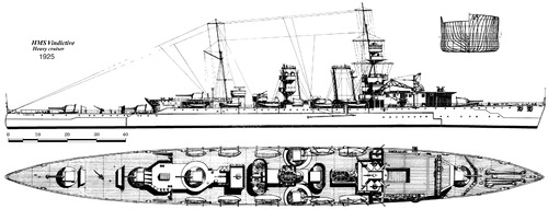 HMS Vindictive (ex Cavendish Heavy Cruiser) (1925)