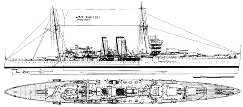 HMS York 90 (Heavy Cruiser) (1931)
