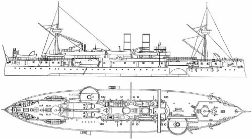 USS ACR-1 Maine (2nd Class Battleship) (1895)