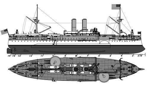 USS ACR-1 Maine (2nd Class Battleship) (1898)