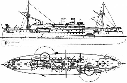 USS ACR-1 Maine [Battleship] (1898)
