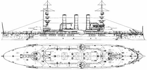 USS BB-13 Virginia [Battleship] (1906)