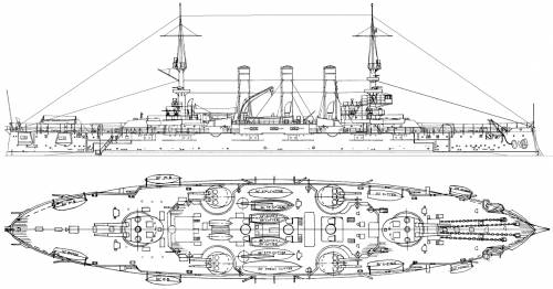 USS BB-18 Connecticut [Battleship] (1906)