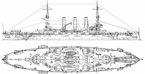 USS BB-21 Kansas [Battleship] (1907)