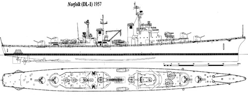 USS DL-1 Norfolk (Destroyer Leader) (1957)