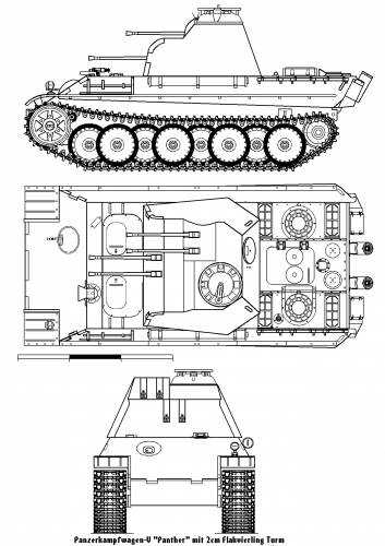 2cm Flakvierling auf Panther Fahrgestell Flakpanzer-341
