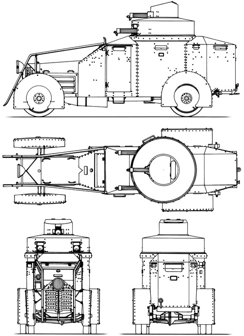 Lancia-Ansaldo 1ZM Autoblindo Mitragliatrice 1915