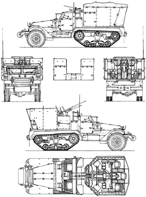 M15A1 Half Truck Multiple Gun Motor Carriage (Early production)