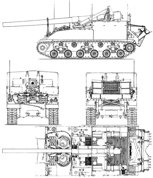 M40 155mm Gun Motor Carriage 1945