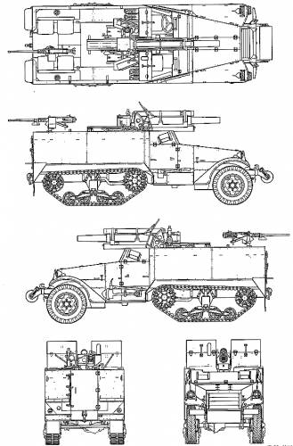 T19 Half Truck 105mm Gun Motor Carriage