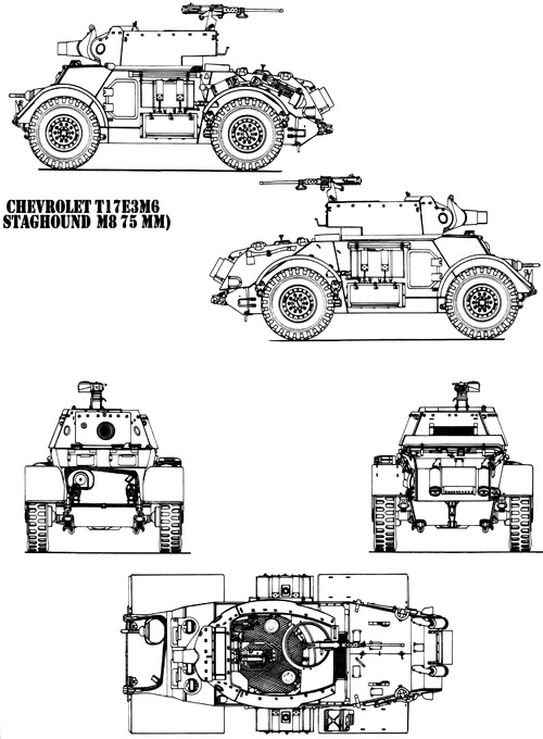 T-17-E3 M6 Staghound Mk.I M8 75mm Turret