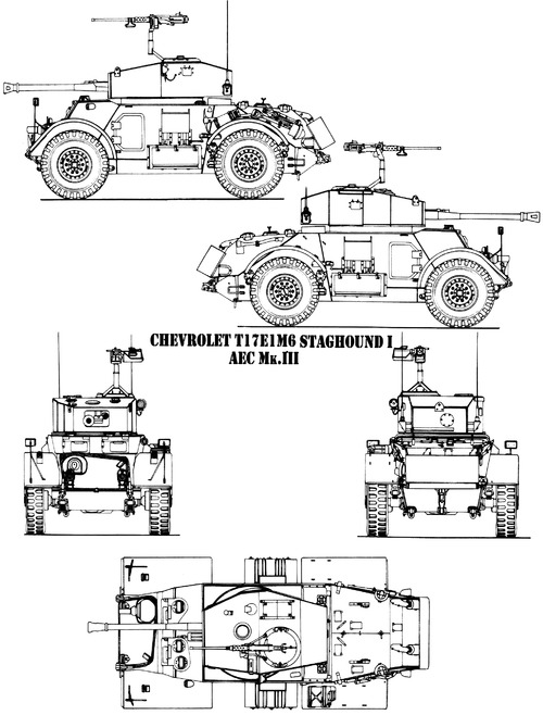 T-17E1 M6 Staghound Mk.I AEC Mk.III Turret