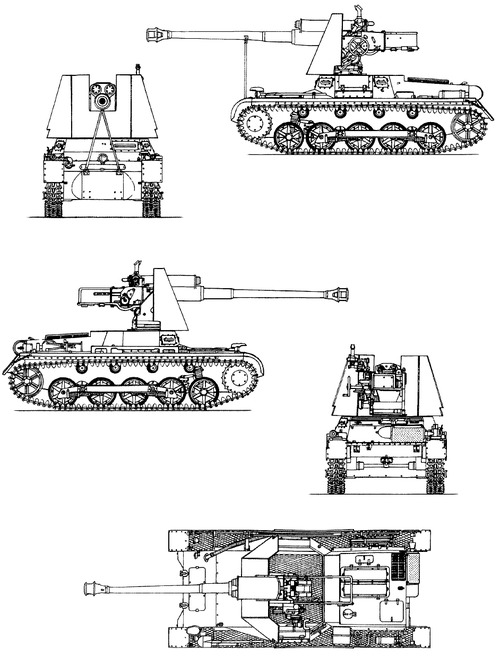 Sd.Kfz.101 Pz.Kpfw.I Ausf.B Panzerjager I Ausf.B mit 7.5cm StuK 40 L-48