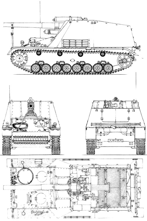 Sd.Kfz. 165 15cm sFH 131 (Sf) auf Geschutzwagen III-IV Hummel