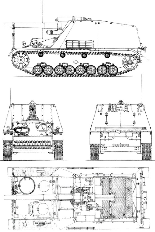 Sd.Kfz. 165 15cm sFH 13-1 (Sf) auf Geschutzwagen III-IV Hummel