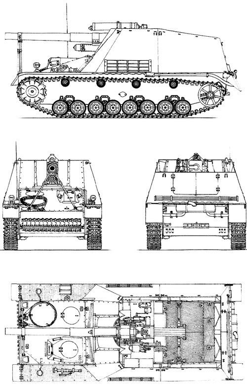 Sd.Kfz.165-1 15cm sFH 181 (Sf) auf Geschutzwagen III-V Hummel