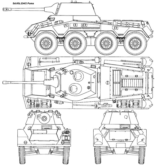 Sd.Kfz.234-2 Puma 5cm L-60 Schwerer Panzerspahwagen 8-Rad