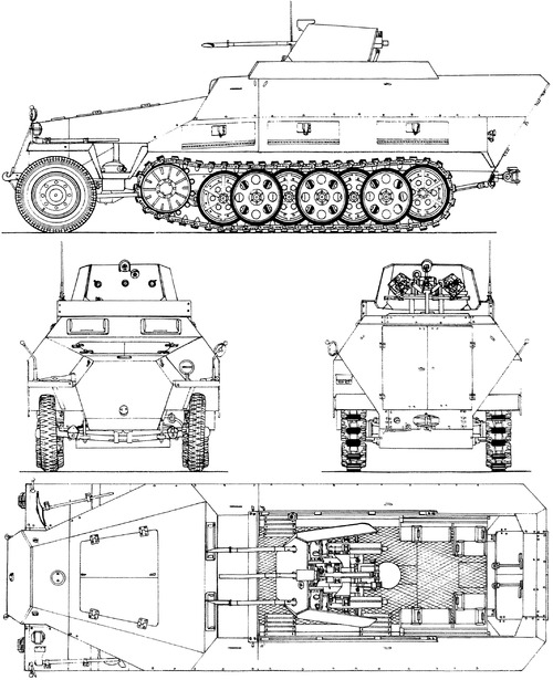 Sd.Kfz. 251-21 Ausf.D Drilling Schutzenpanzerwagen