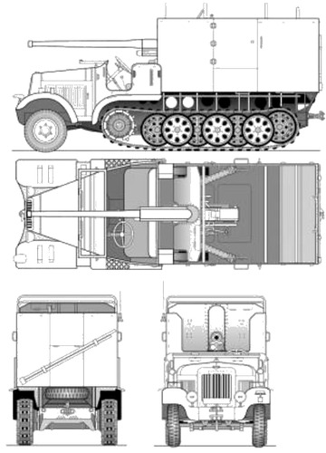 Sd.Kfz. 63 7.62cm FK36r auf PzrJgr Selbstfahrlafette Zugkraftwagen 5t Diana
