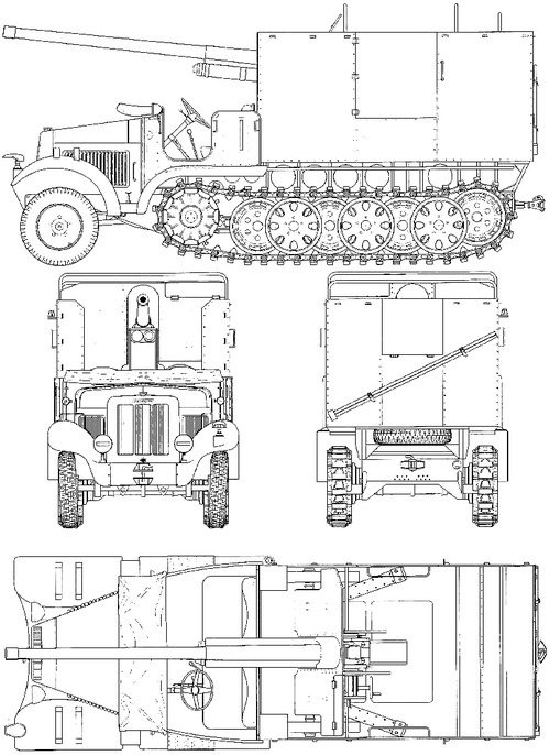 Sd.Kfz.63 7.62cm FK36r auf PzrJgr Selbstfahrlafette Zugkraftwagen 5t Diana