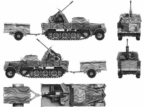 Sd.Kfz. 7-2 8t Half Truck Flak43 37mm AA