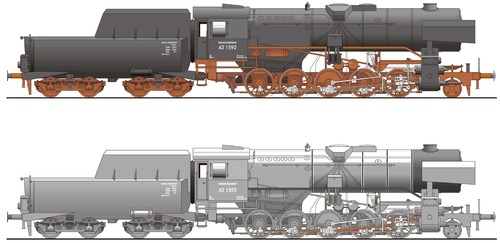 DRG Baureihe 42 Kriegslokomotive - German State Railways Series 42 Austerity Loco