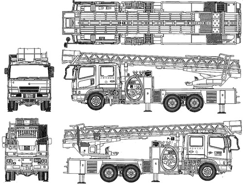 Mitsubishi Fuso Fire Ladder Truck Osaka Fire Department