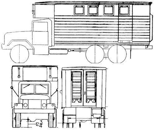 REO M292 2.5ton 6x6 Shop Van (1959)