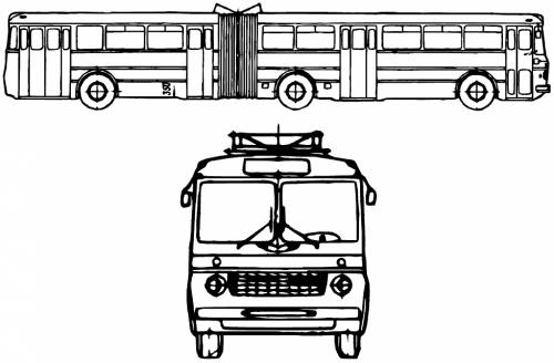 2003 Ikarus 283.01 Bus blueprints free - Outlines