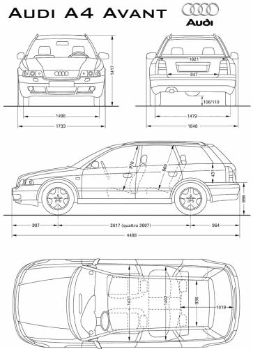 Blueprints Cars Audi A4 Avant