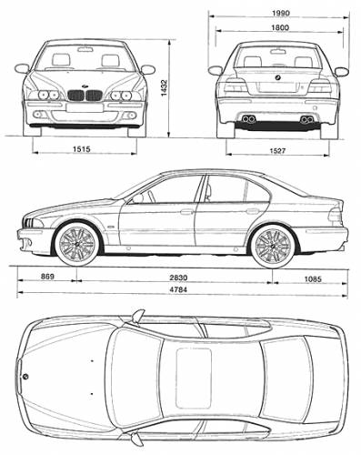 BMW E39 5 Series M5 specs, dimensions