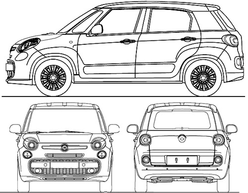 Blueprints Cars Fiat 500l 2017