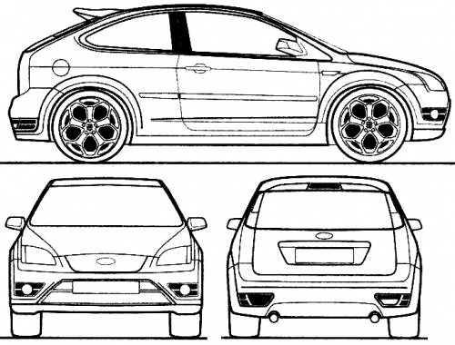 Ford focus sedan blueprint #9